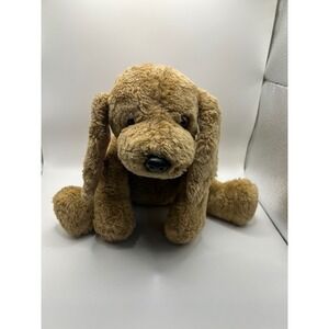 Gund Plush Dog Tan Sherpa Floppy Ears Red Collar Stuffed Animal Vintage 12 Inch